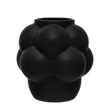 Load image into Gallery viewer, Matte Black Stoneware Vase with Raised Dots
