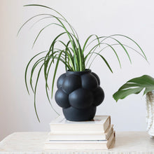 Load image into Gallery viewer, Matte Black Stoneware Vase with Raised Dots
