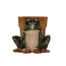 Load image into Gallery viewer, Stoneware Frog Planter