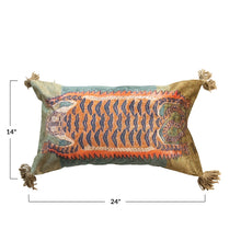 Load image into Gallery viewer, Cotton Blend Velvet Lumbar Pillow with Tiger