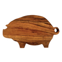 Load image into Gallery viewer, Mango Wood Pig Shaped Cheese/Cutting Board w/ Handle