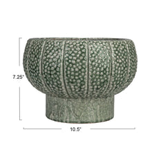 Load image into Gallery viewer, Embossed Terra-cotta Footed Vase/Planter
