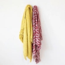 Load image into Gallery viewer, Throw Blanket - Woven Recycled Cotton Blend Throw w/ Pattern & Fringe