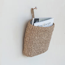 Load image into Gallery viewer, Seagrass Wall Basket with Loop & Cotton Lining