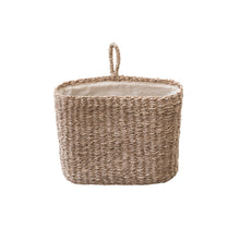 Load image into Gallery viewer, Seagrass Wall Basket with Loop & Cotton Lining