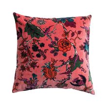 Load image into Gallery viewer, 20" Square Cotton Velvet Printed Pillow with Chambray Back, Multi Color