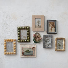 Load image into Gallery viewer, Handmade Marbled Resin Bobbin Photo Frame - Cream