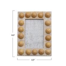 Load image into Gallery viewer, Handmade Marbled Resin Bobbin Photo Frame - Cream