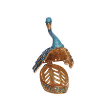 Load image into Gallery viewer, Enameled Metal Swan Shaped Trinket Box