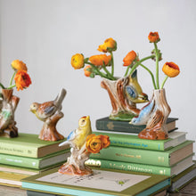 Load image into Gallery viewer, Hand-Painted Vintage Reproduction Bird Vases