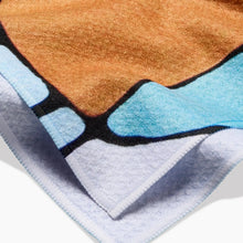 Load image into Gallery viewer, Geometry Tea Towel - Poppies on Blue