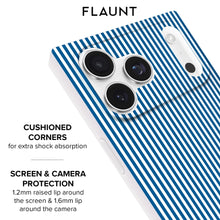 Load image into Gallery viewer, FLAUNT Blue & White Oxford Stripe MagSafe iPhone Case