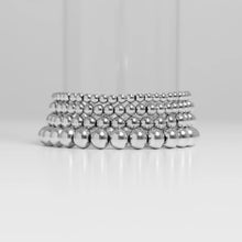 Load image into Gallery viewer, Stainless Steel Metal Bead Stretch Bracelet - Silver