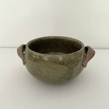 Load image into Gallery viewer, Handmade Japanese Pottery Soup Bowl - Olive Green