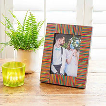 Load image into Gallery viewer, Picture Frame - Dhari Multicolored Stripe Papri Wood (2 sizes)