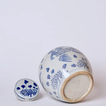 Load image into Gallery viewer, Blue & White Porcelain Phoenix Round Storage Jar