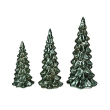 Load image into Gallery viewer, Mercury Glass LED Trees, Set of 3