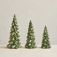 Load image into Gallery viewer, Mercury Glass LED Trees, Set of 3