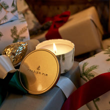 Load image into Gallery viewer, Thymes Frasier Fir Candle Tin with Gold Lid