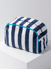 Load image into Gallery viewer, Navy Cabana Stripe Zip Pouch
