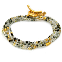 Load image into Gallery viewer, Long Prehnite Stone and Gold Luxury Necklace
