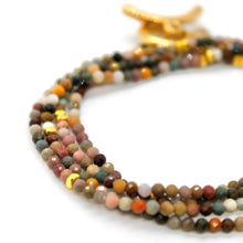 Load image into Gallery viewer, Long Alashan Agate Stone and Gold Luxury Necklace
