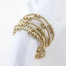 Load image into Gallery viewer, 5PC Metallic Beaded Stretch Bracelets Set
