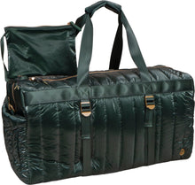 Load image into Gallery viewer, Tubular Quilted Metallic Nylon Duffel Bag
