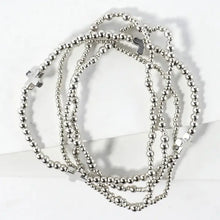 Load image into Gallery viewer, 4PC-Set Cross Accents Metallic Beaded Stackable Stretch Bracelet
