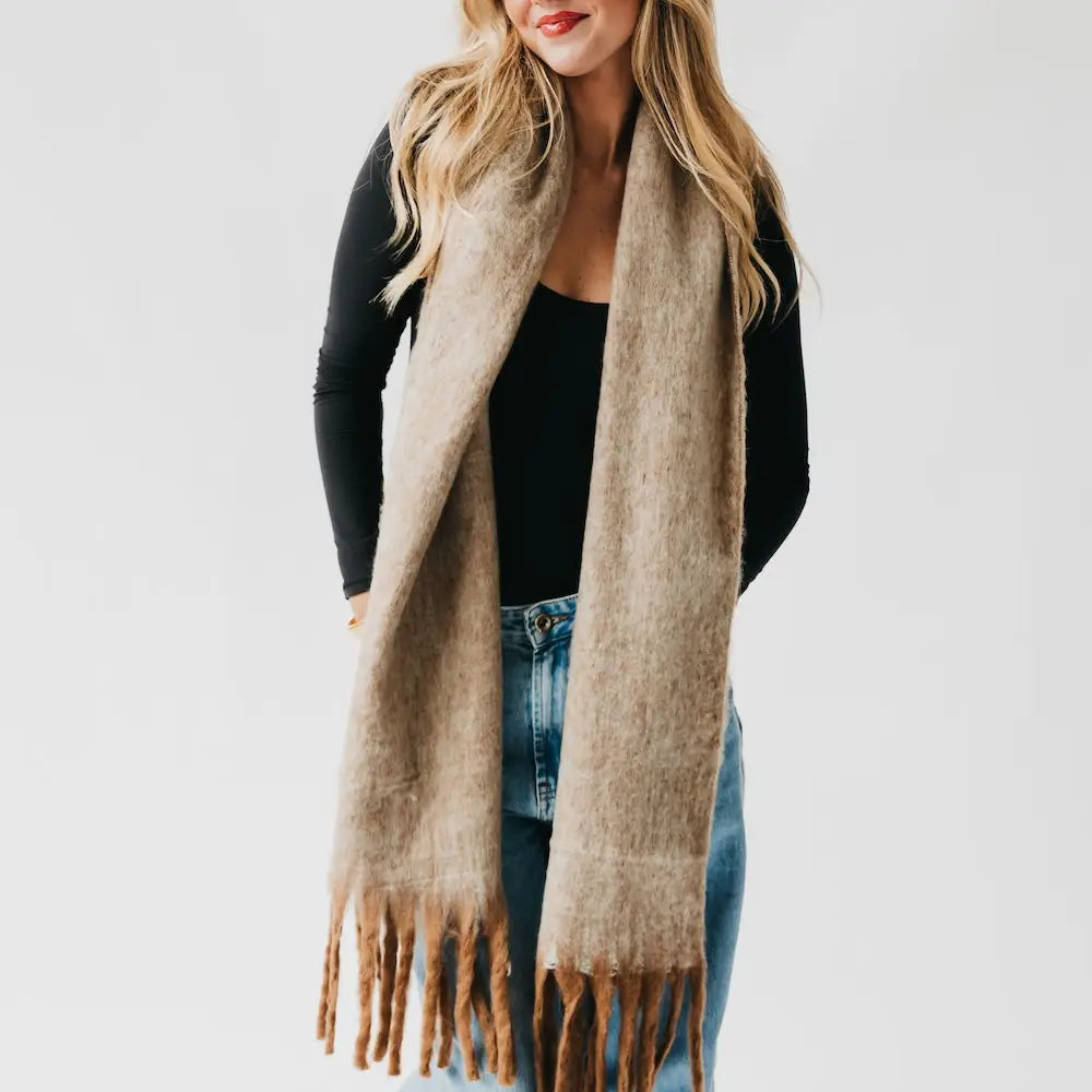 Scarf - Helga Blanket Scarf | Tan