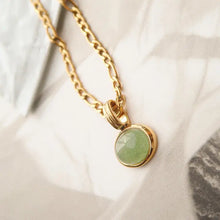 Load image into Gallery viewer, Winslow Non-Tarnish Green Stone Pendant Chain Necklace
