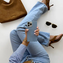 Load image into Gallery viewer, FLAUNT Blue &amp; White Oxford Stripe MagSafe iPhone Case

