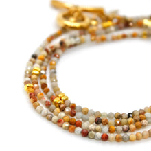 Load image into Gallery viewer, Long Crazy Agate Stone and Gold Luxury Necklace
