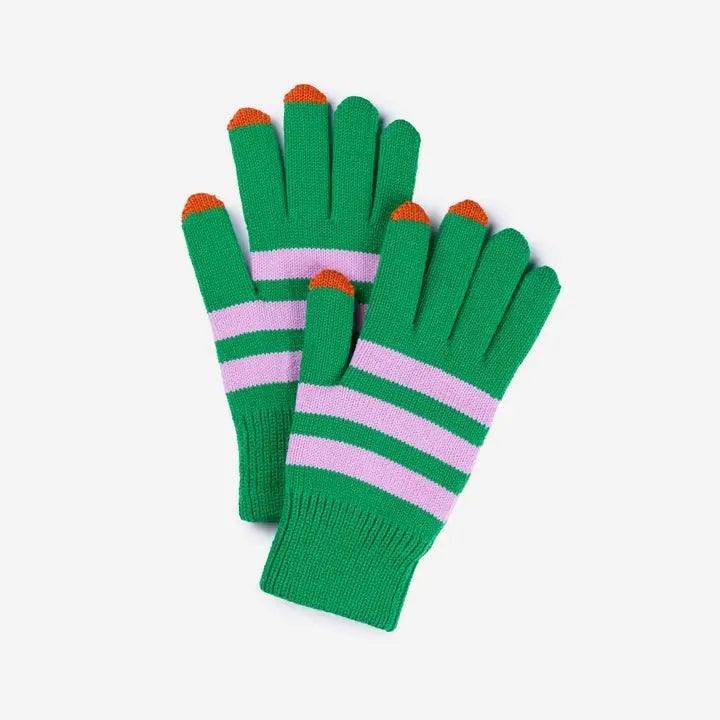 Striped Touchscreen Gloves