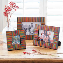 Load image into Gallery viewer, Picture Frame - Dhari Multicolored Stripe Papri Wood (2 sizes)
