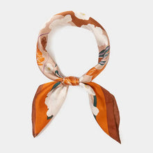 Load image into Gallery viewer, Scarf - Square Brown Flower Printed

