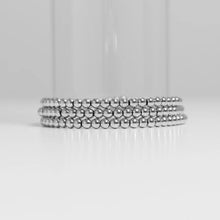 Load image into Gallery viewer, Stainless Steel Metal Bead Stretch Bracelet - Silver
