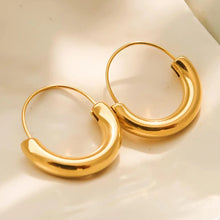 Load image into Gallery viewer, Mackenzie 18K Non-Tarnish U-Shape Hoop Earring
