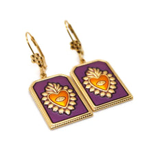 Load image into Gallery viewer, Flaming Heart Colorful Enamel Earrings
