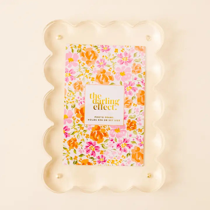 Picture Frame - Rectangle Scalloped Acrylic Frame | Clear