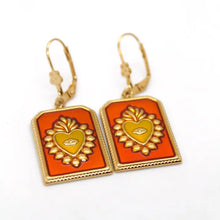 Load image into Gallery viewer, Flaming Heart Colorful Enamel Earrings

