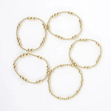 Load image into Gallery viewer, 5PC Metallic Beaded Stretch Bracelets Set
