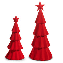 Load image into Gallery viewer, Red Flocked Christmas Tree Set
