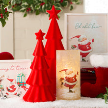 Load image into Gallery viewer, Red Flocked Christmas Tree Set
