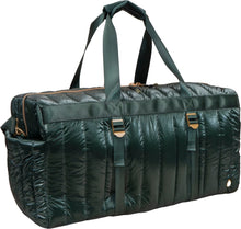 Load image into Gallery viewer, Tubular Quilted Metallic Nylon Duffel Bag
