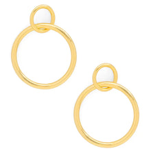 Load image into Gallery viewer, Front Facing Double Hoop Drop Earring
