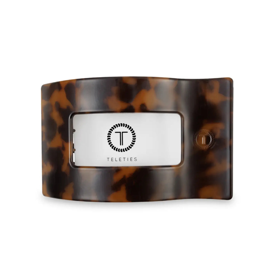 TELETIES Tortoise Flat Rectangle Hair Clip