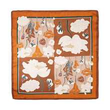 Load image into Gallery viewer, Scarf - Square Brown Flower Printed
