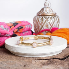 Load image into Gallery viewer, Jeweled Golden Bangle with Semi Precious Stone Dots
