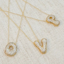 Load image into Gallery viewer, Crystal Bubble Initial Necklace

